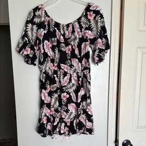 Floral Black and Pink Dress